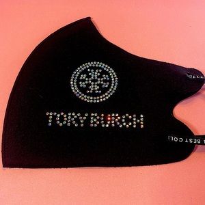 NEW TORY BURCH BEST COLLECTION BLACK RHINESTONES FACE MASK UNISEX